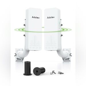 Outdoor Wireless Bridge & Point-to-Point WiFi Extender; Dual WiFi Broadcasters